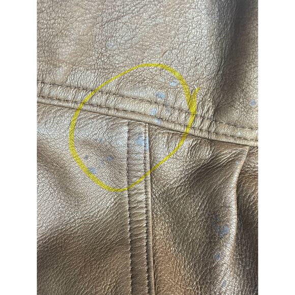 Vintage 80's Giovinezza Moda Rocco Brown Moto Leather Jacket Medium - Picture 6 of 16